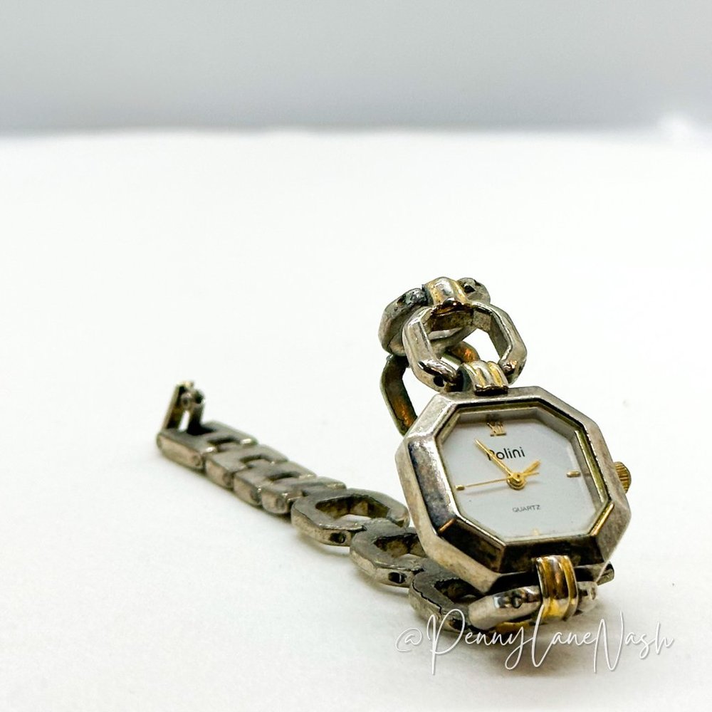 Polini Two Tone Quartz Clip Watch - Picture 6 of 6